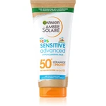 Garnier Ambre Solaire Sensitive Advanced ochranné opalovací mléko pro děti SPF 50+ 175 ml