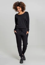 Terry women's long-sleeved jumpsuit in black