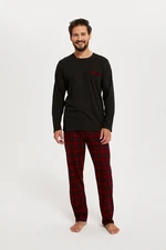 Men's pyjamas Zeman long sleeves, long legs - black/print