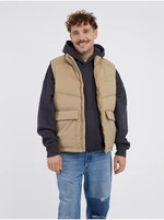 Beige men's quilted vest Jack & Jones Vester - Men's