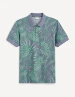 Celio Polo tričko Cepalm s listy - Pánské