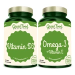 GREENFOOD NUTRITION Omega 3 + vitamín E 120 kapsúl + vitamín D3 60 kapsúl