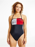 Tmavomodré dámske jednodielne plavky Tommy Hilfiger Underwear