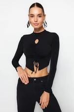 Trendyol Black Window/Cut Out Detailed Blouse