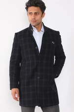 PLT8367 DEWBERRY MEN'S COAT-PATTERNED NAVY BLUE