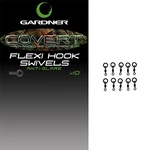 Gardner obratlíky covert flexi hook swivels 10 ks velikost 20