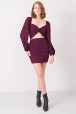 BSL Burgundy mini ruha