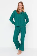 Trendyol pyžamová sada - zelená - jednobarevná
