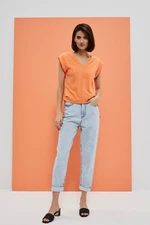 Cotton blouse with hem