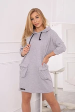 Dress with a hood gray