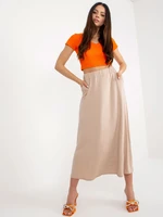 Beige flared basic skirt from RUE PARIS