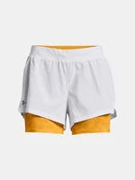 Žluto-bílé dámské kraťasy Under Armour UA Iso-Chill Run 2N1 Short