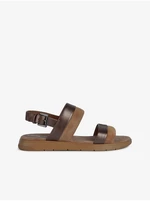 Brown women's sandals with leather details Geox