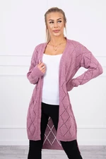Sweater with geometric pattern dark pink