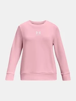 Ružová dievčenská športová mikina Under Armour UA Rival Terry Crew