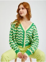 Orsay Green Ladies Striped Cardigan - Ladies