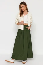 Trendyol Khaki A-line Parachute Fabric Maxi Woven Skirt