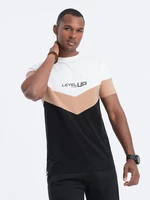 Ombre Men's cotton tricolor t-shirt with logo