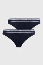 Brazílske nohavičky Emporio Armani Underwear 2-pak tmavomodrá farba, 163337 4R227