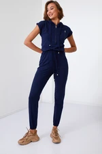 Women's Jumpsuit with Hood, Dark Blue