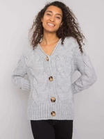 Women's sweater with buttons - gray