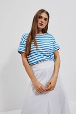 Moodo women's T-shirt - blue and white striped