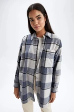 DEFACTO Relax Fit Plaid Long Sleeve Tunic