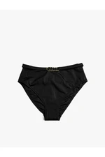 Koton High Waist Bikini Bottoms Metal Ring Accessory Detail.