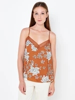 Brown floral top CAMAIEU - Women