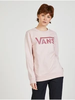 Pink Women's Sweatshirt with Printed VANS - Women