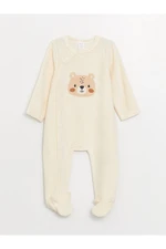 LC Waikiki Baby Crew Neck Long Sleeve Embroidery Detail Baby Boy Jumpsuit