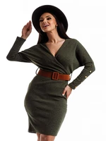 Khaki dress Och Bella BE-BQ183.khaki