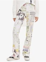 White Desigual Nicole Patterned Trousers - Women