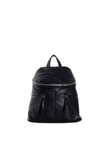 Black small backpack with stitching