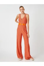 Koton Sleeveless Jumpsuit V-Neck