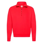 Red Men's Zip Neck Sweat Fruit of the Loom