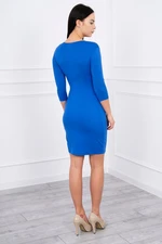 Fitted dress with a cut-out under the bust purple-blue