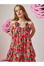 Koton Rachel Araz X - Floral Patterned Thin Strap Dress