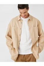 Koton Basic Shirt Jacket With Button Detailed Pockets Classic Collar