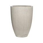 Kvetináč Ben, farba svetlo sivá (vertikálne vrúbkovanie), viac veľkostí - PotteryPots Velikost: L - v. 55 cm, ⌀ 40 cm