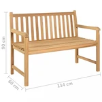 Zahradní lavice masivní teak Dekorhome 114 cm