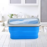 KC-FY02 Collapsible Silicone Lunch Box BPA Free Foldable Bento Food Container With Tableware