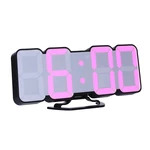 3D LED Digital Wall Clock Wireless Remote Digital RGB LED Alarm Clock USB Sound Control Snooze Functions Wall Desktop Cl