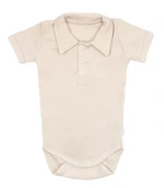 Mamatti Bavlněné body polo kr. rukáv, Baby Fox - béžové, vel. 74 (6-9m)