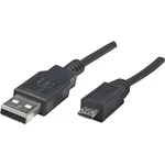 Manhattan #####USB-Kabel USB 2.0 #####USB-A Stecker, #####USB-Micro-B Stecker 1.80 m čierna UL certifikácia