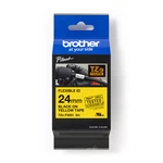 Brother TZ-FX651 / TZe-FX651 Pro Tape, 24mm x 8m, čierna tlač/žltý podklad, originálna páska