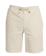 Barbour Jednofarebné ľanové kraťasy Barbour Linen Mix Short - krémovo biele