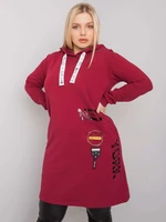 Plus the size of a burgundy cotton tunic