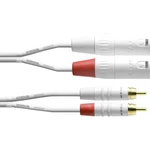 Cordial CFU 1,5 MC-SNOW audio káblový adaptér [2x XLR zástrčka - 2x cinch zástrčka] 1.50 m biela