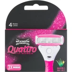 Wilkinson Sword Quattro for Women Aloe & Vit. E náhradné žiletky 3 ks